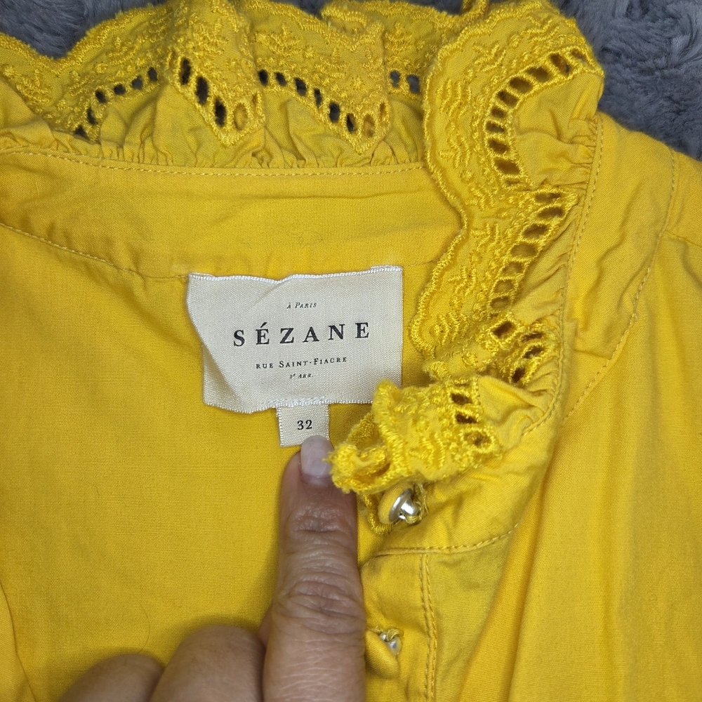 Sezane Chlo Shirt Yellow 32 - Picture 4 of 9